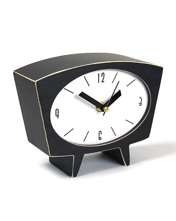 Cichy zegar drewniany CZARNY, Clock Wood Studio