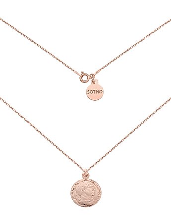 Naszyjnik z różowego złota z monetą, SOTHO