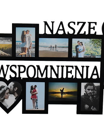 Multirama ramka na zdjęcia z napisem Nasze Wspomnienia mdf 11 zdj serca, Wajdrew