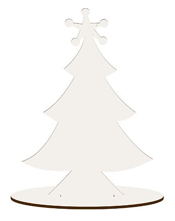 Drewniana Choinka Choineczka BIAŁA Figurka Stojąca dla Dzieci 10 SZT Dekor, smxdsgn