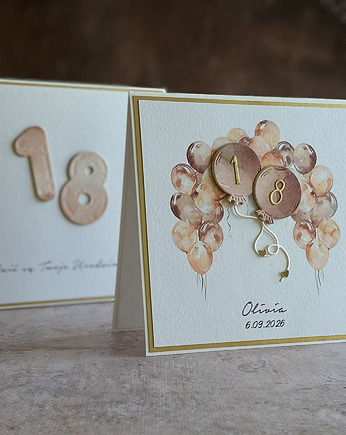 Kartka na 18 urodziny z pudełkiem i kopertą, BH 20B, Anna Art and Crafts