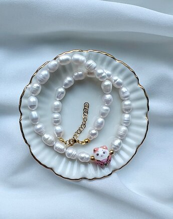 Naszyjnik choker z  pereł Lucky Cat, MaLa Jewellery