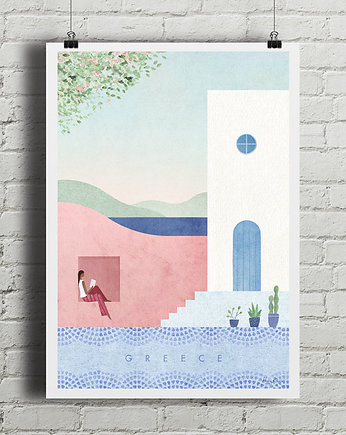 Grecja - vintage plakat, minimalmill