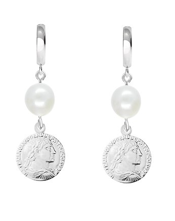 Srebrne kolczyki z perłami MONETY NR 1, IVE Jewelry
