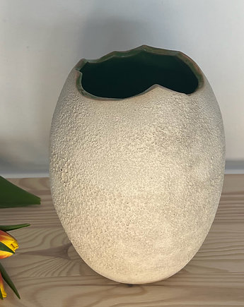 Wazon - jajko - zielony, PIEGO Ceramika