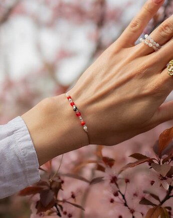 Bransoletka dla Raka - Jaspis Jadeit Koral, w hand works