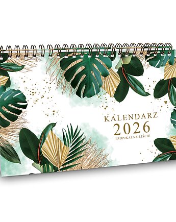 Kalendarz biurkowy 2026 TROPIKALNE LIŚCIE na biurko wolnostojący, Planerum