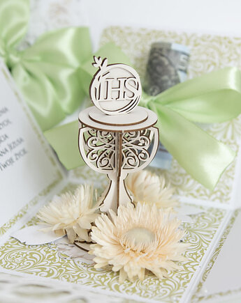 Pamiątka Pierwszej Komunii exploding box kartka 3d, Papiernik