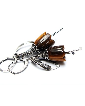 Kolczyki srebrne Dzwonki  /tygrysie/, Katia i krokodyl