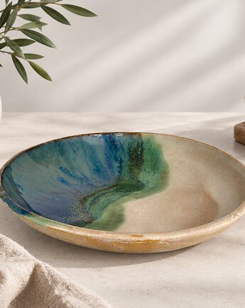Ceramiczny talerz Morska Laguna, Dwa Wypały