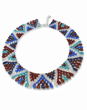 Naszyjnik boho koralikowy etniczny wzór kolorowy elegancki, ArtGez