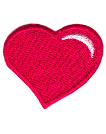 Naszywka naprasowanka SERCE CZERWONE termo haft dla dzieci 4x3,5cm, Wyszywane