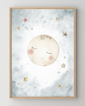 Plakat Księżyc P183, OKAZJE - Prezent na Chrzciny