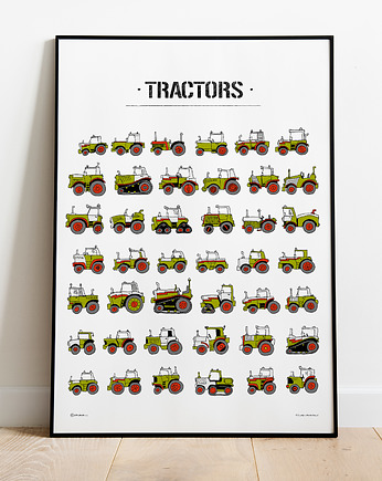 Traktory Claas! Dużo Traktorów! 50x70cm :), Tiny Machinery