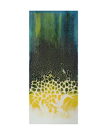 KORZENIE 35x80 Akryl na płótnie Abstrakcja do salonu, Joanna Bilska