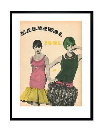 Plakat Oprawione zdjęcie mody karnawałowej, 1960 r, RiskyWalls