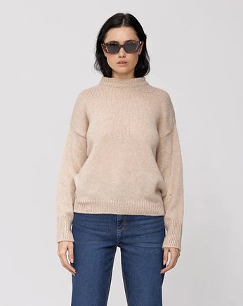 WEŁNIANY SWETER FLORENCE sandy, Patchouli
