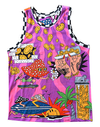 Shrooms Mesh Tank Top, DONT NEED NO SAMURAI