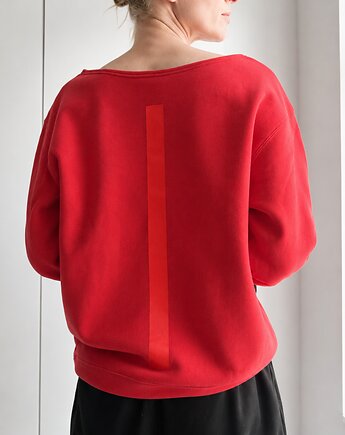 Bluza damska oversize z czerwonym nadrukiem z tyłu, ONE MUG A DAY