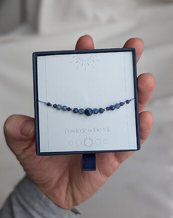 Kolory wody i nieba - niebieska bransoletka z kamieni, Moui