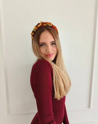 Opaska marszczona jedwabna opaska do włosów opaska na włosy autumn tale, Capillum