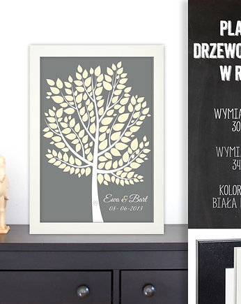 Drzewo Wpisów Gości weselnych - PLAKAT W RAMIE, Pankmat