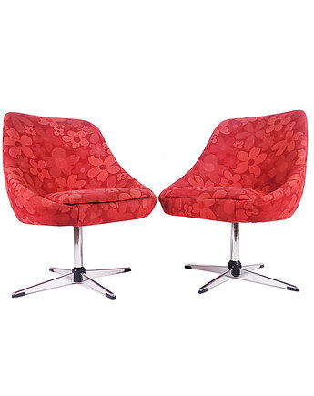Para foteli obrotowych Flower Power z lat 70., Think Modern