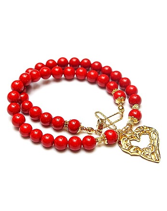 Statement /marmur red/ 22.10.25 naszyjnik - Szlachetna kolekcja, KiKa pracownia