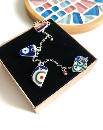 Kolia Bolesławiec + rubin & szafir, biżuteria z talerzy