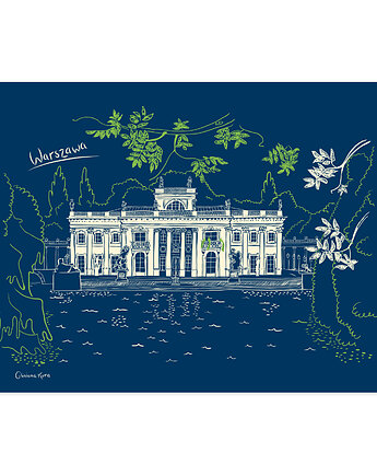 Plakat A4 Warszawa Łazienki, Gliniana Kura