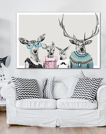 OBRAZ NA PŁÓTNIE - Rodzinne spojrzenie 100x70cm, NOWdeco