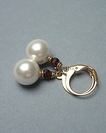 Kolczyki pozłacane Pearls /white / perły naturalne vol. 6, KiKa pracownia