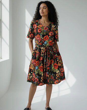 Sukienka Pranajama Summer maki dekolt V pasek rozmiar M 38, Auri Lili