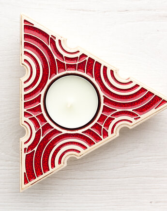 Lampion trójkątny czerwony w pudełku., pracowniazona