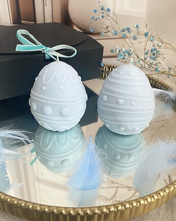 Wielkanocny zestaw/ Świece ekologiczne sojowe dekoracyjne jajka wielkanocne