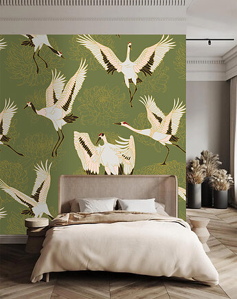 Tapeta orientalna - Żurawie, Dekoracje PATKA Patrycja Kita