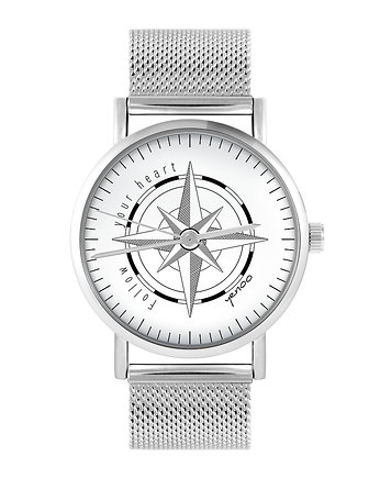 Zegarek - Kompas - bransoleta mesh, yenoo