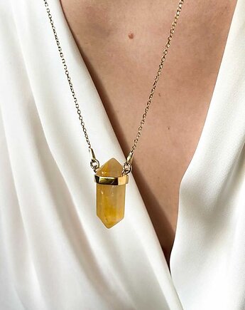 Naszyjnik cytryn w oprawie srebro 925 pozłacane, THE SILVER STORY