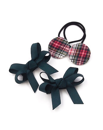 Komplet do włosów gumki i spinki kokardki święta, Momilio