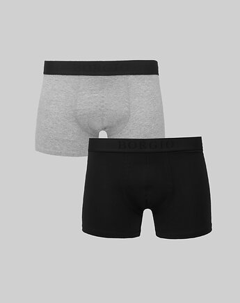 Bokserki 2-pack stretch cotton czarne szare