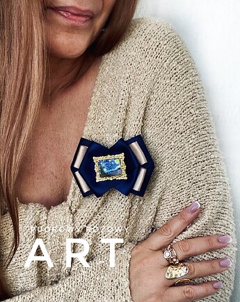 Brosza ART z obrazem Vincent van Gogh Gwiaździsta noc, Pudrowy Różowy