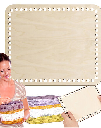 Drewniana baza do koszyka na pieczywo 30x25cm Dno Spód do szydełkowania, smxdsgn