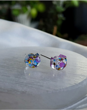 Kolczyki sztyfty kolorowe, jasne, Figa handmade accessories