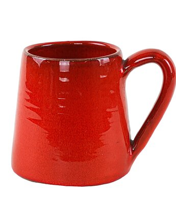 Kubek ceramiczny czerwony, włoski design, lata 60, Włochy, Przetwory design