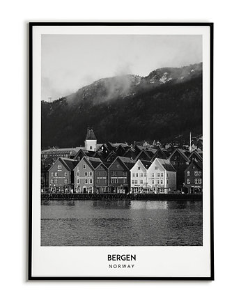 Plakat miasto NORWEGIA  - BERGEN obraz, Bajkowe Obrazki