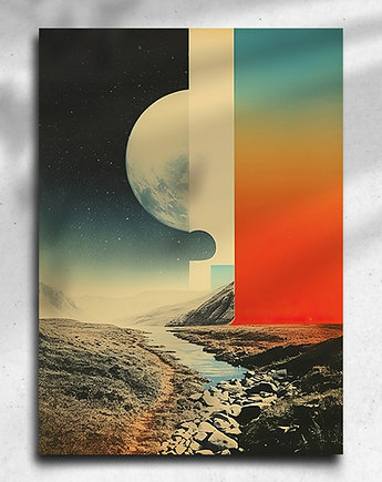 Plakat / Surrealistyczny Kolaż / Rzeka, balance