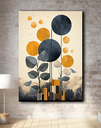 Tropikalne liście - Plakat - Loft, Minimalizm, Black Sapphire Art