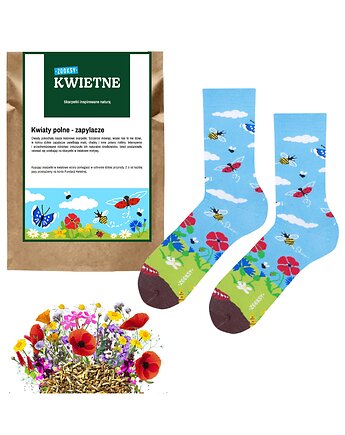 Kolorowe skarpetki zapylacze, bawełniane, długie, damskie, męskie, ZOOKSY