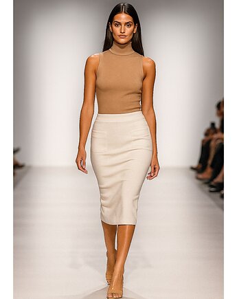 Spódnica ecru YY600179, YULIYA BABICH