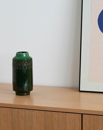 Wazon ceramiczny zielony, duński design, lata 70, produkcja: Dania, Przetwory design